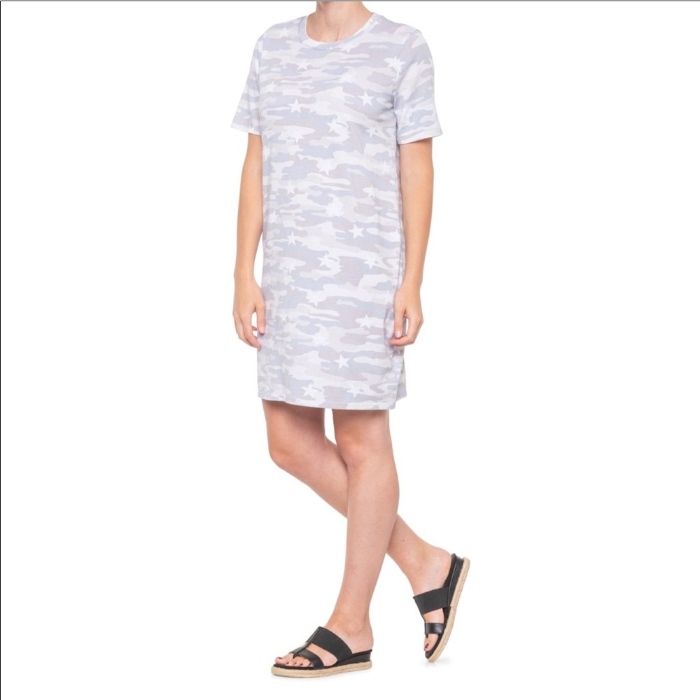 Lucky Brand Grey Camo  Short Sleeve T-Shirt Dress